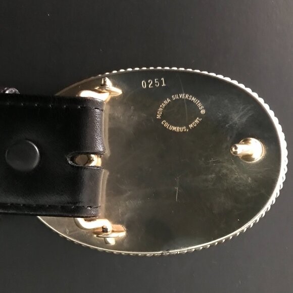 Montana Silversmiths Men's Buckle with Hand Tooled Custom Made Leather Belt - Picture 9 of 12